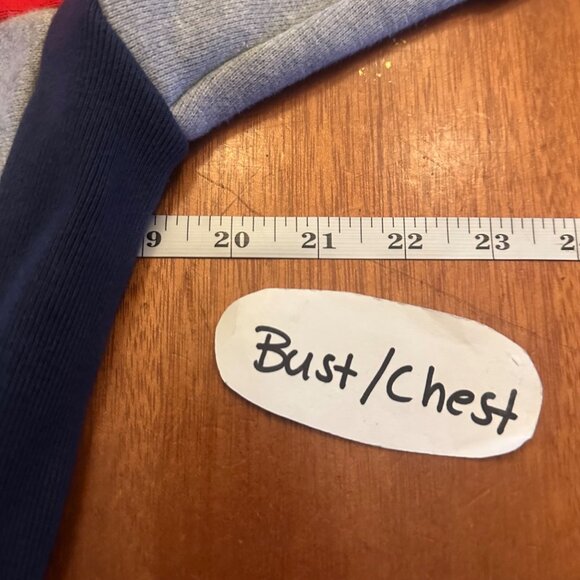 Champion Reverse Weave Colorblock Hoodie X-Small Red/Gray/Blue Cotton Blend - Picture 3 of 7